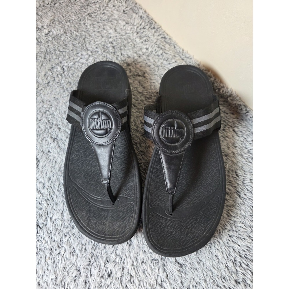 Flit Flops Sandals Black Flip Flops Slip On Toe Post Women's Size 9 - Picture 3 of 8